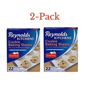 Reynolds Kitchens Cookie Baking Sheets Pre-Cut 22ct Parchment Paper 12x16 inches